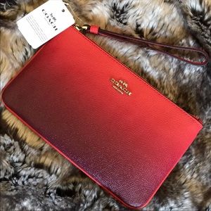 Red Ombré Coach Wristlet